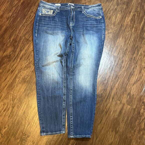 Vigoss Women’s Jeans Size 22 Plus Size Skinny Fit Dark Wash Embellished - Picture 3 of 8